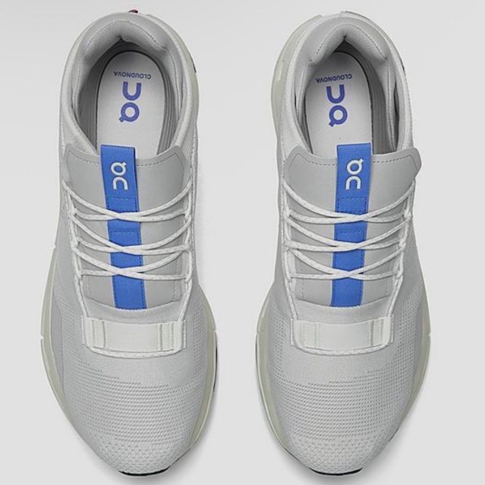 On Cloudnova Running Men's Athletic Shoes in White and Blue